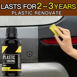 Restaurador de plástico para automóvil: revestimiento transparente para exteriores e interiores, reparación de decoloración y oxidación, mejora el brillo, adecuado