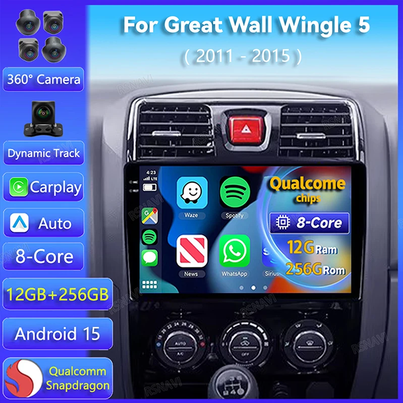 Radio Android 15 con CarPlay para Great Wall Wingle 5 2011-2015