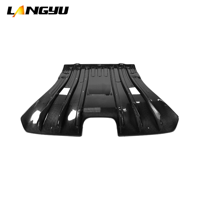 Piezas de coche Langyu, labio difusor trasero de fibra de carbono seco para Porsche 911 992 Carrera, placa protectora inferior estilo GT3 mejorada - imagen 3