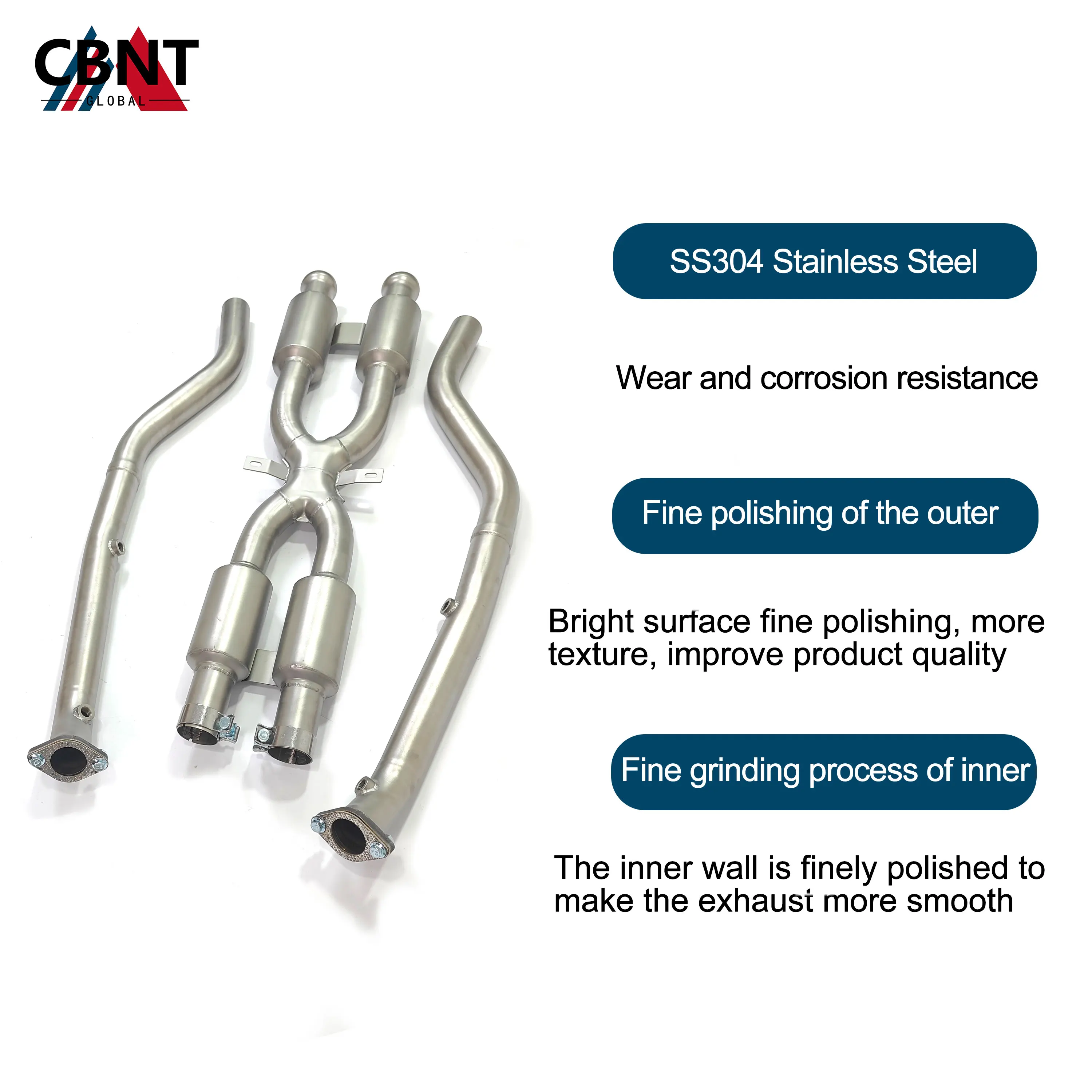 Tubo intermedio CBNT SS304 con resonadores – BMW E92 M3 V8 4.0 - imagen 5
