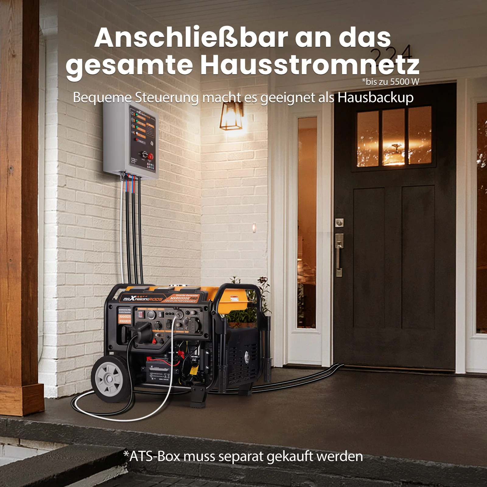 Maxpeedingrods generador inversor gasolina 5500W portátil caravana - imagen 3