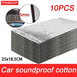 Estera de aislamiento térmico para coche, amortiguador de sonido de 5mm, estera aislante insonorizada para furgoneta, papel de aluminio, algodón insonorizado