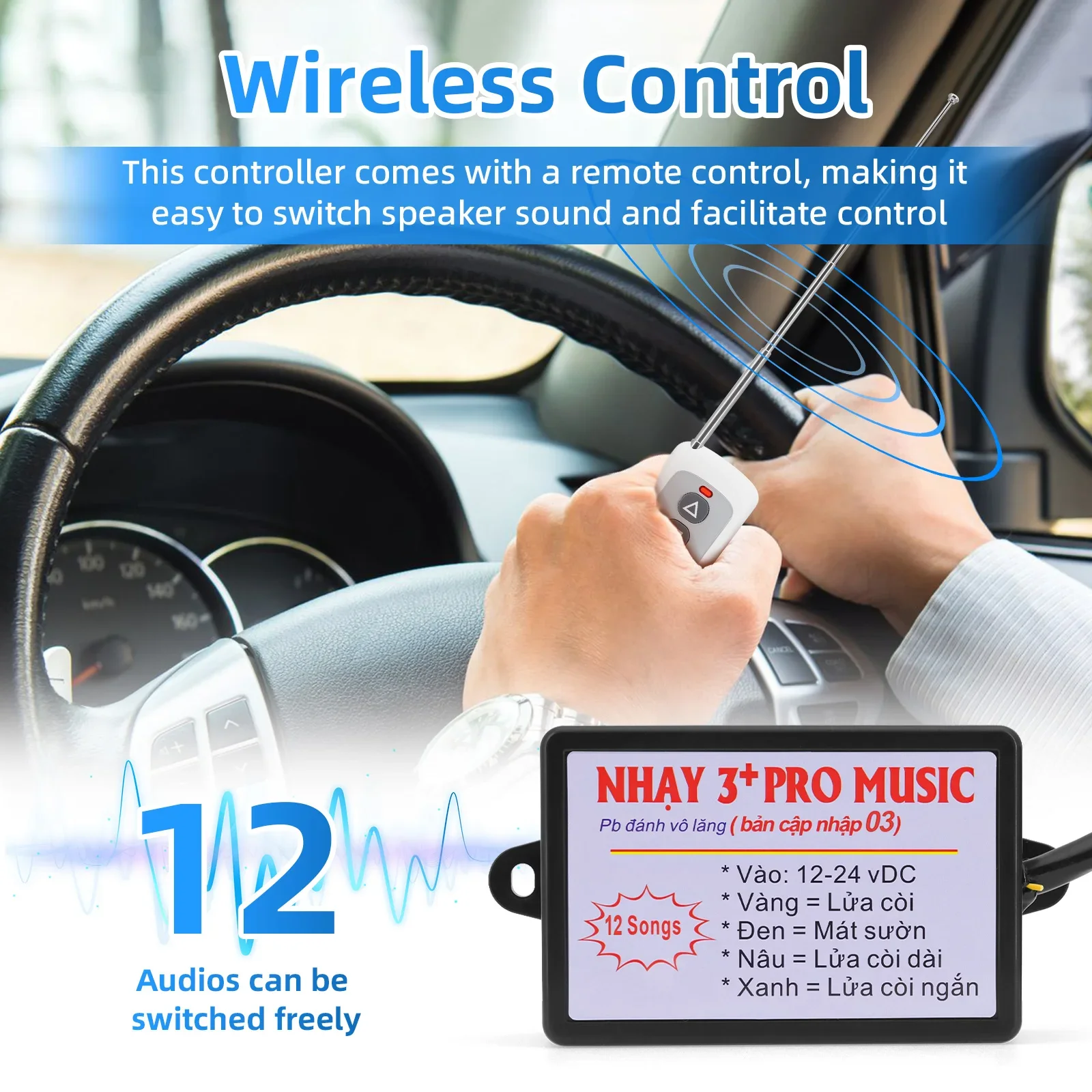 Controlador de claxon coche con relé rápido y ajuste frecuencia audio - imagen 3