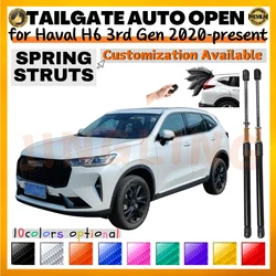 Cantidad (2) puntales de maletero con resorte para Haval H6 SUV de tercera generación 2020, presenta soportes de elevación de maletero de portón trasero, amortiguadores