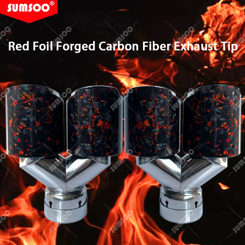Silenciador SUMSOO sport doble salida fibra carbono acero inoxidable
