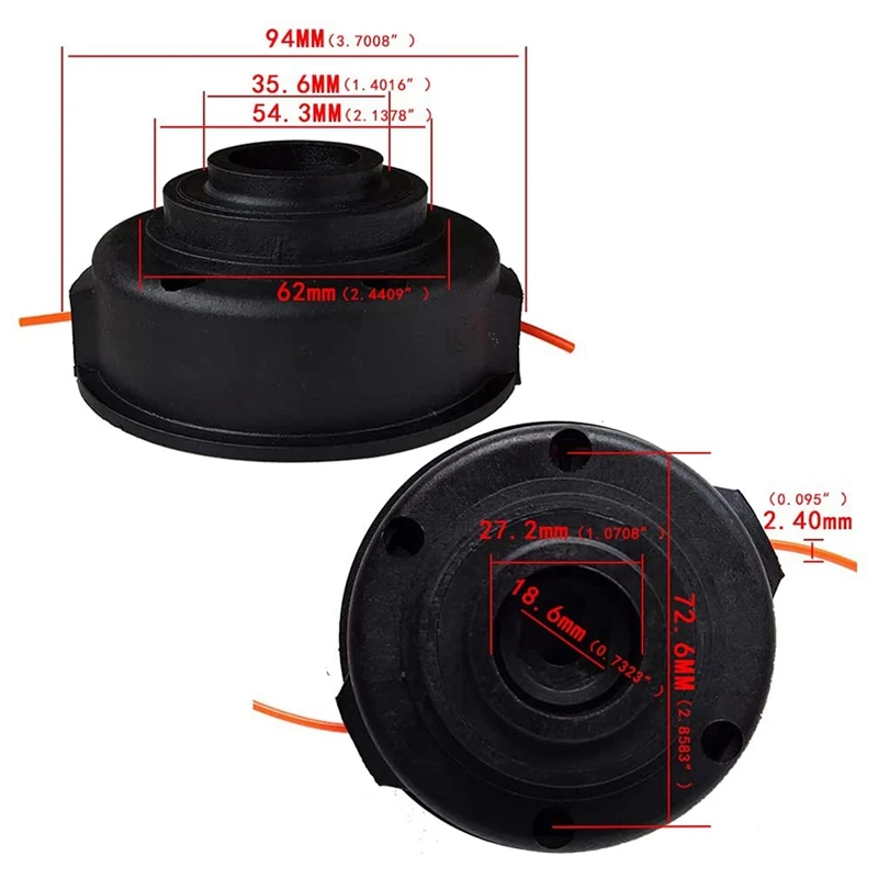 Cabezal de hilo 10 x 1,25 mm para desbrozadora Homelite/Ryobi/MTD - imagen 4