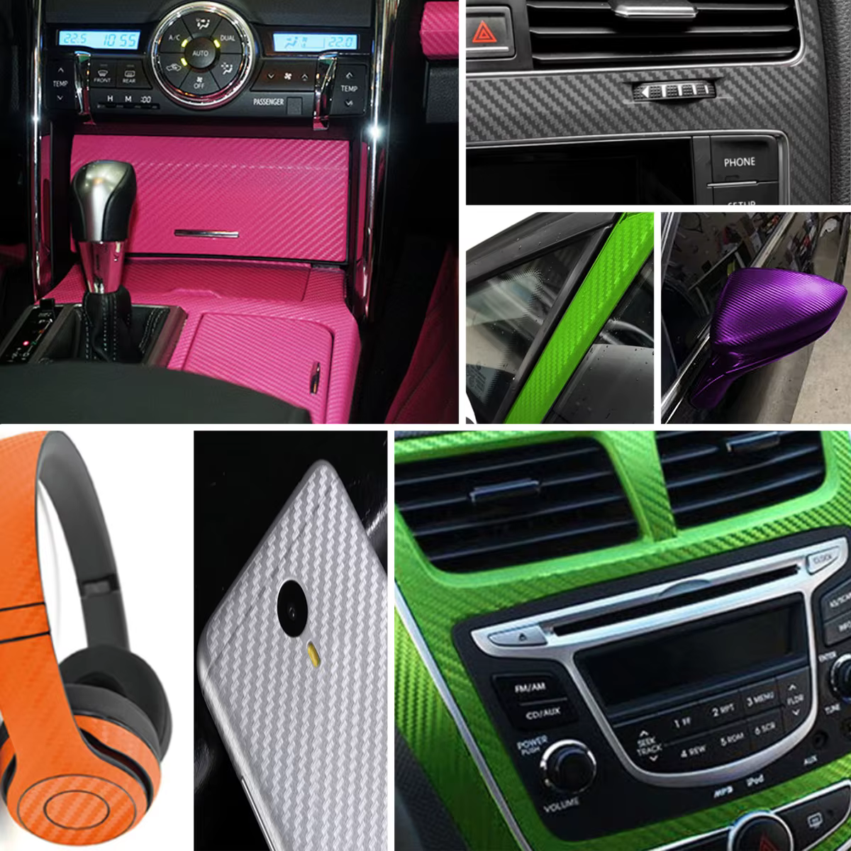 Vinilo efecto fibra de carbono 3D para coche - imagen 4