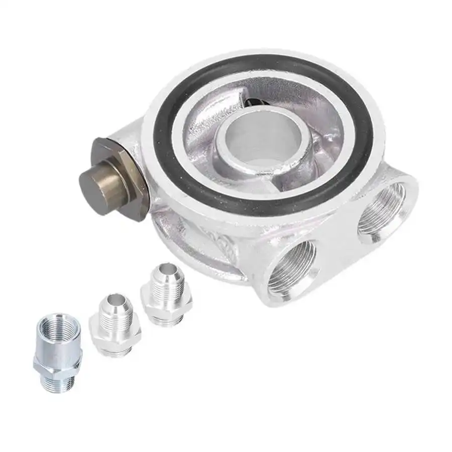 Adaptador de aluminio para enfriador de aceite con conexiones AN10