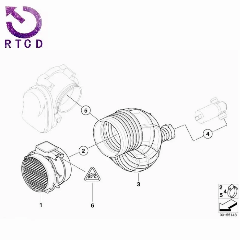 Sensor MAF 5WK9642Z para BMW E46 M56 – 325Ci 330i X3 Z4 - imagen 5