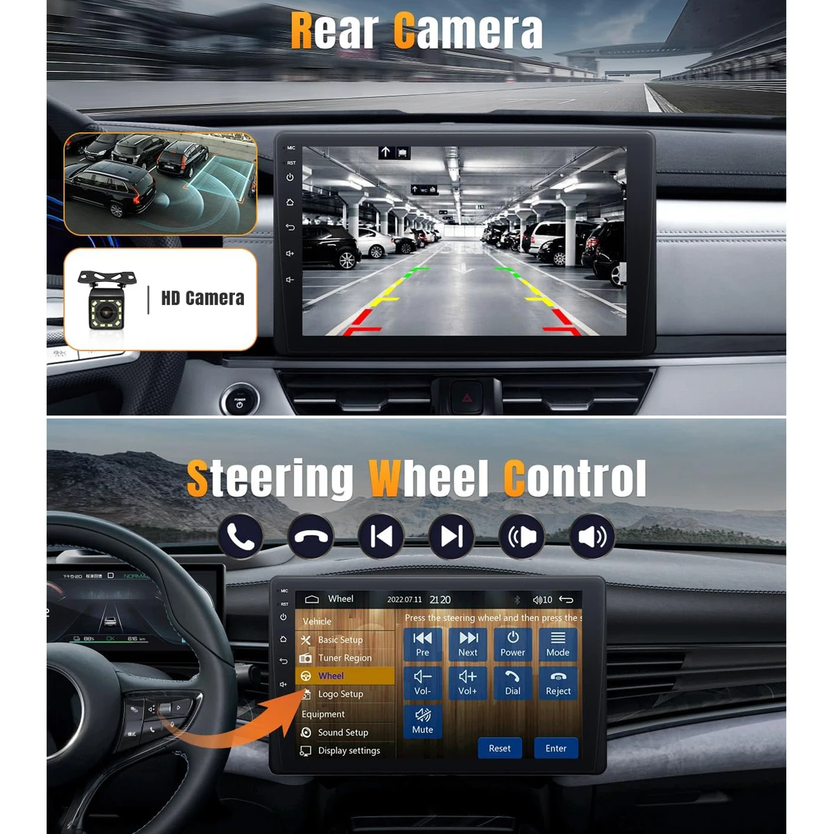 Autoradio universal 9″ táctil Android Auto CarPlay con cámara retrofit - imagen 4