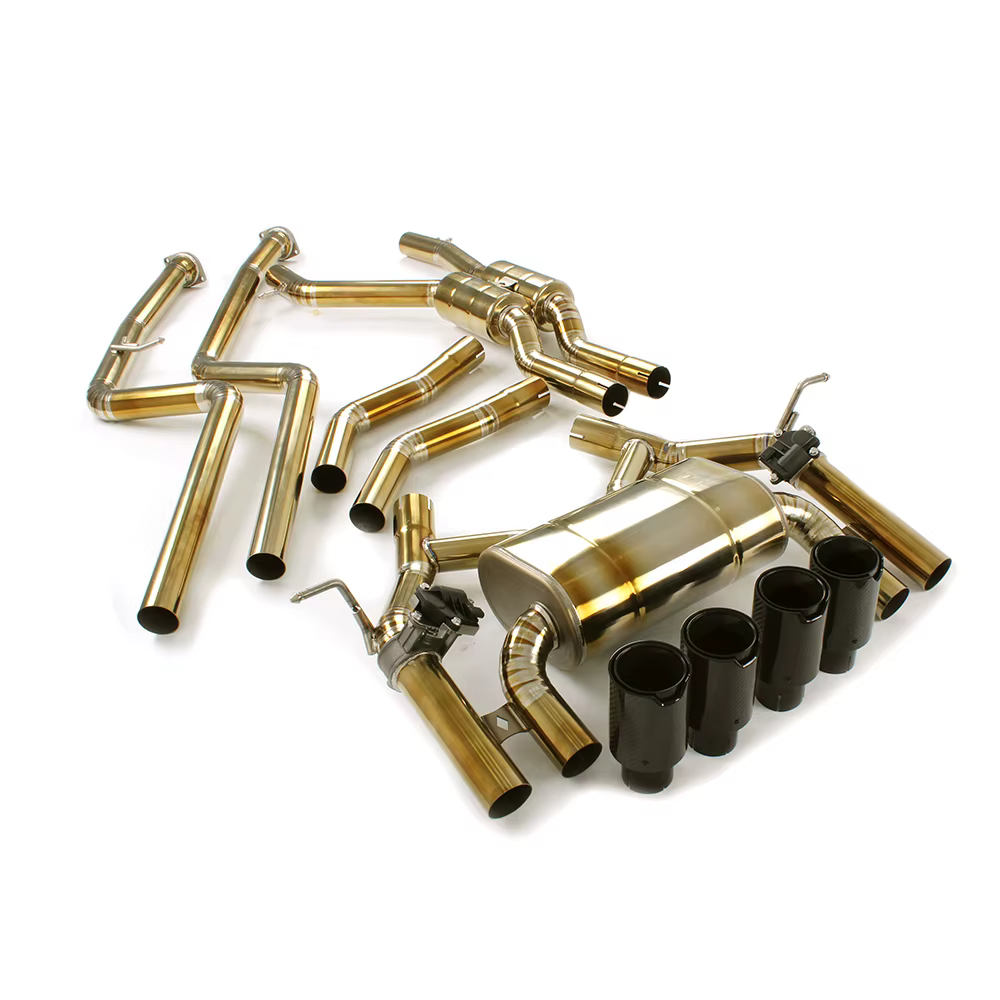 Tuning de escape Catback de titanio para BMW M3/M4 F80/F82 S55 3,0 T 2014-2018 sistema de coche Catback Valvetronic de tubo medio de longitud igual - imagen 2