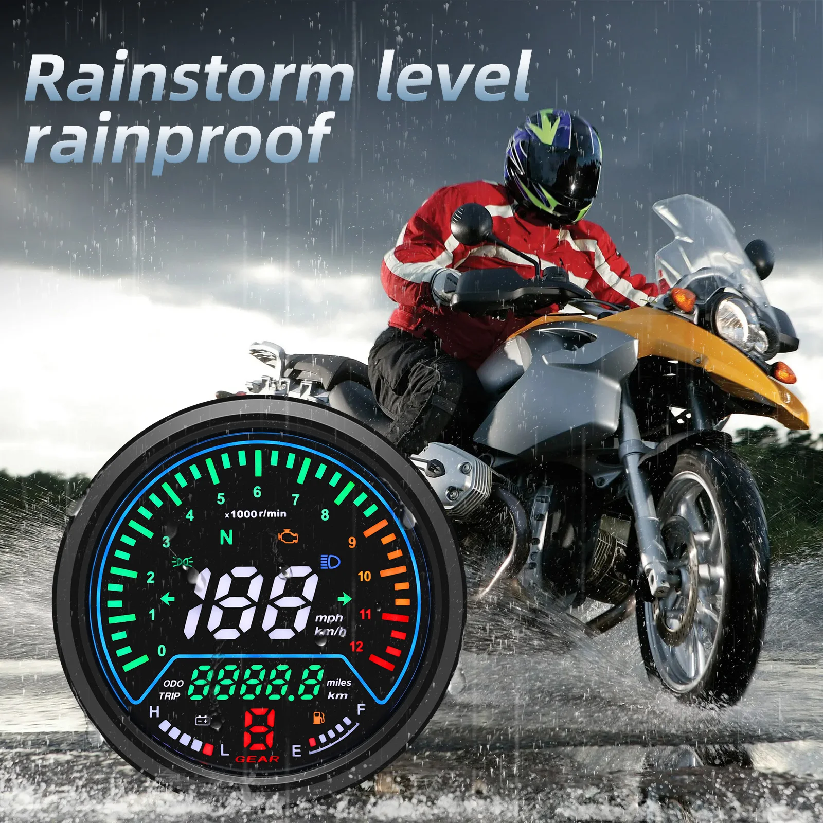 Velocímetro Suzuki GN125 0-12000 RPM indicador de marcha km/h mph - imagen 3