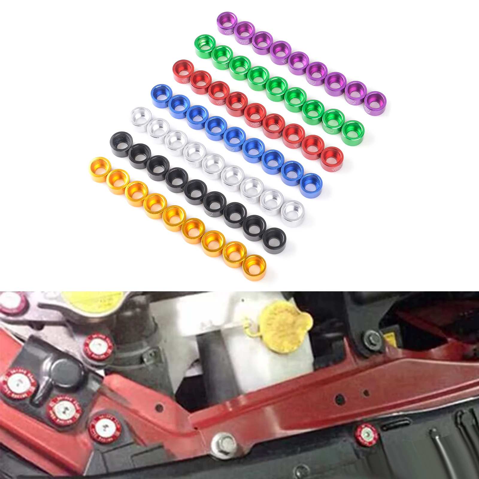 Pernos arandela M8 estilo JDM para matrícula y guardabarros, universal - imagen 3