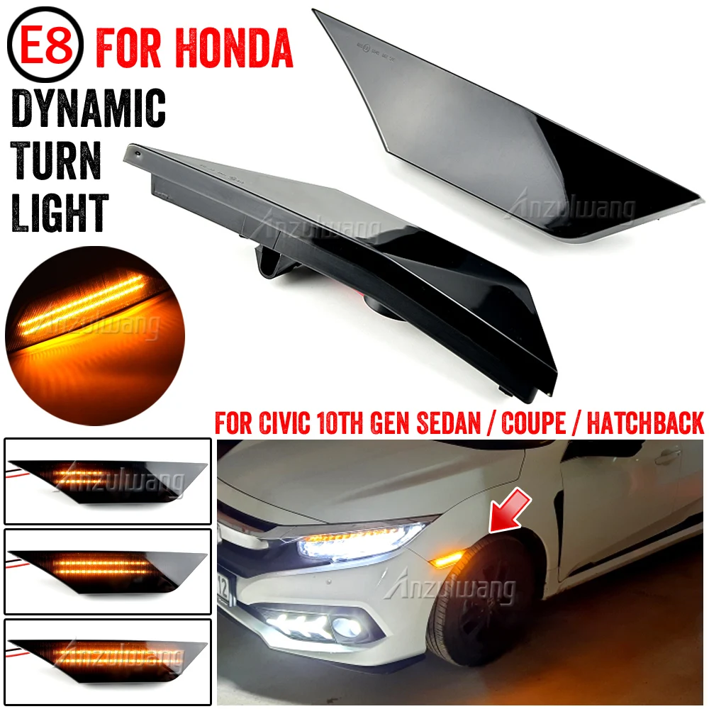 Intermitentes LED dinámicos secuenciales Honda Civic 10ª gen 2016-2020 - imagen 3