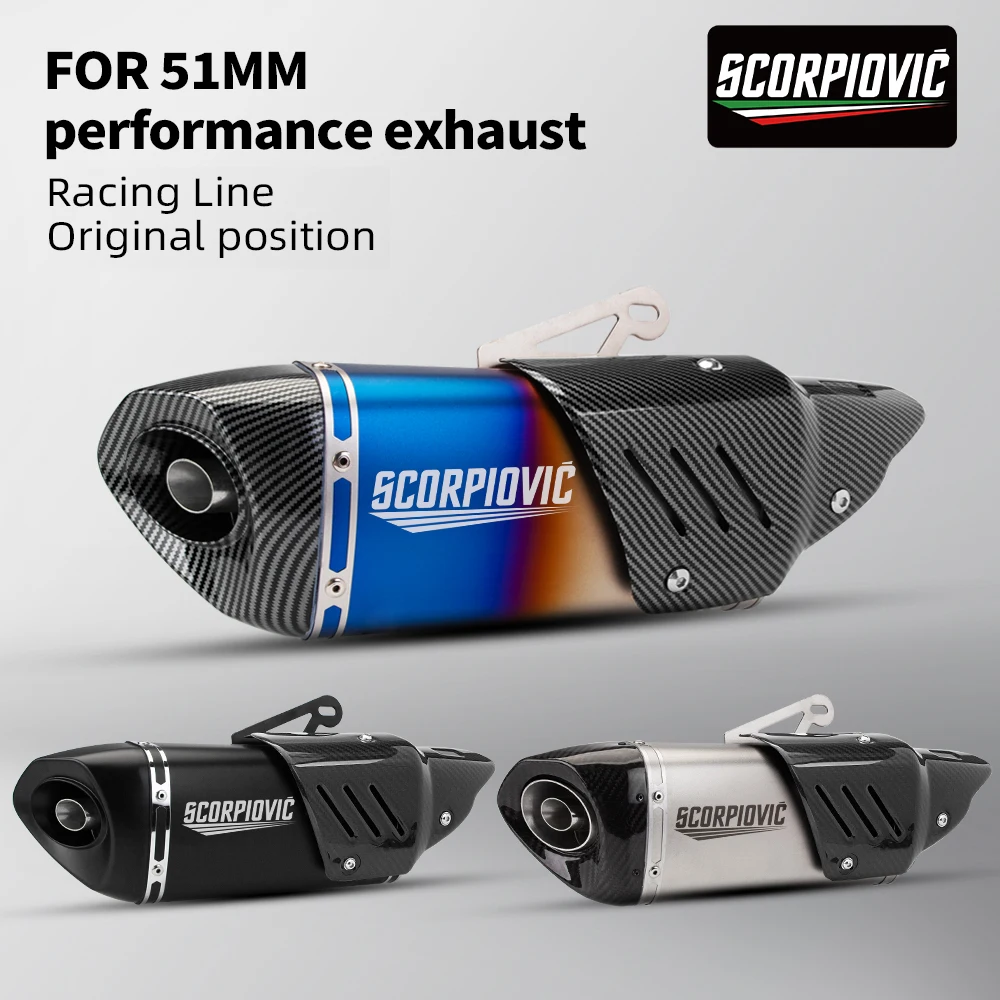 Silenciador de escape Universal para motocicleta, modificación de Motocross, Z900, ZX6R, Z400, R7, ADV, 51mm