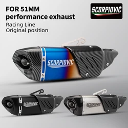 Silenciador de escape Universal para motocicleta, modificación de Motocross, Z900, ZX6R, Z400, R7, ADV, 51mm