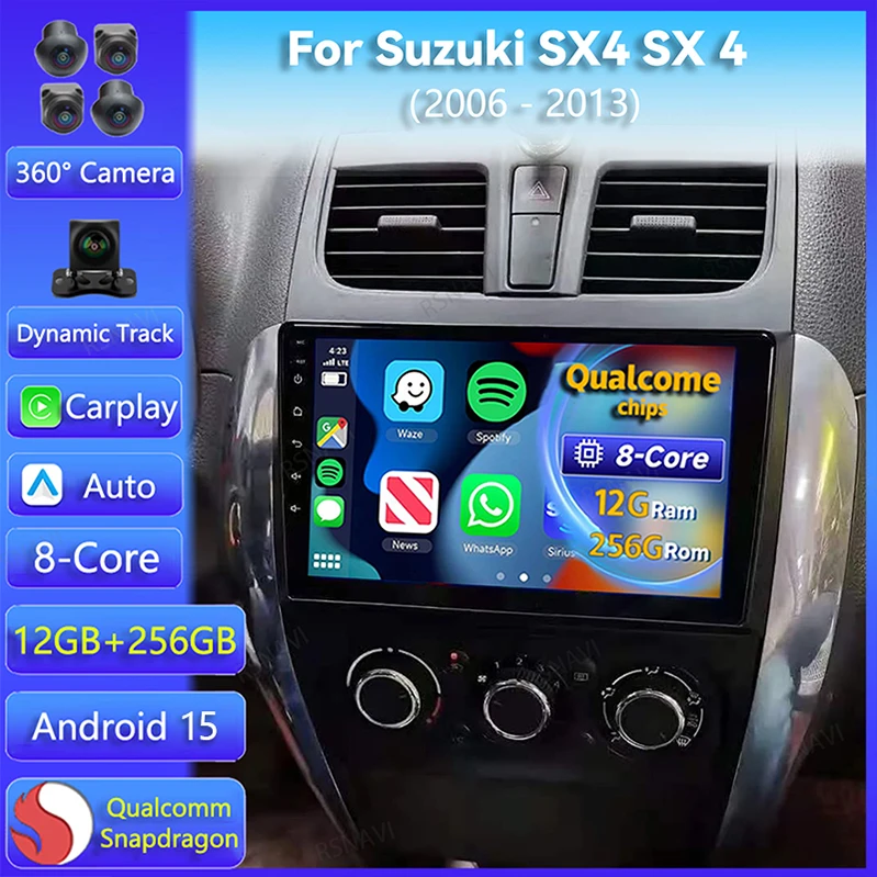 Autoradio Android con CarPlay, GPS y DSP para Suzuki SX4 2006-2013