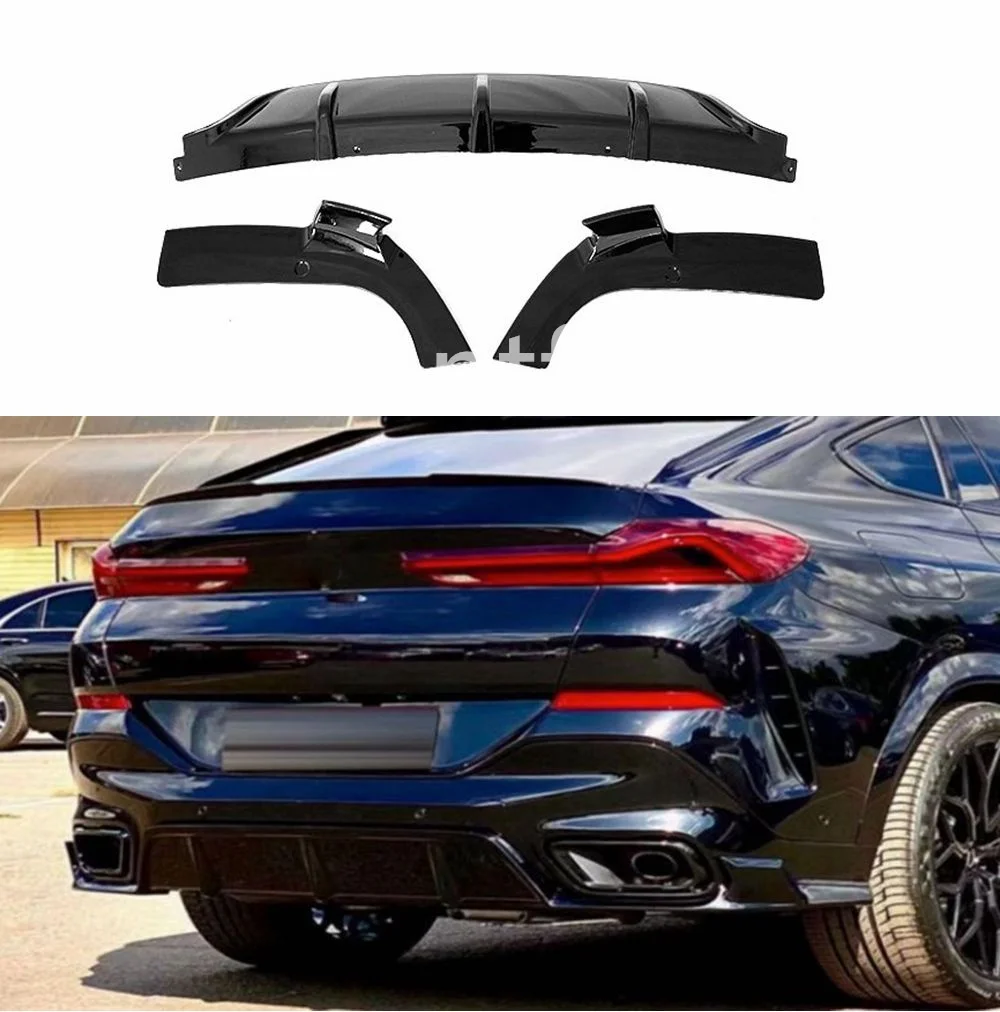 Difusor trasero con apariencia de fibra de carbono para BMW X6 G06