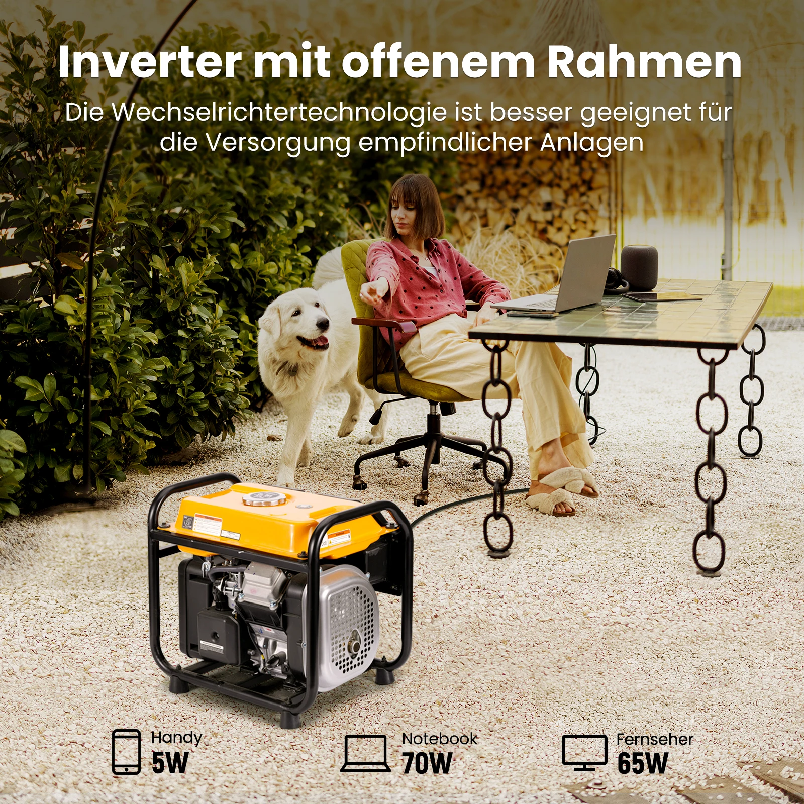 Generador inverter portátil 3,2 kW 230V gasoline – RV y garaje - imagen 2