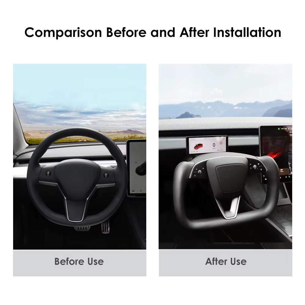 Volante yugo 377mm personalizado para Tesla Model 3 Highland - imagen 5