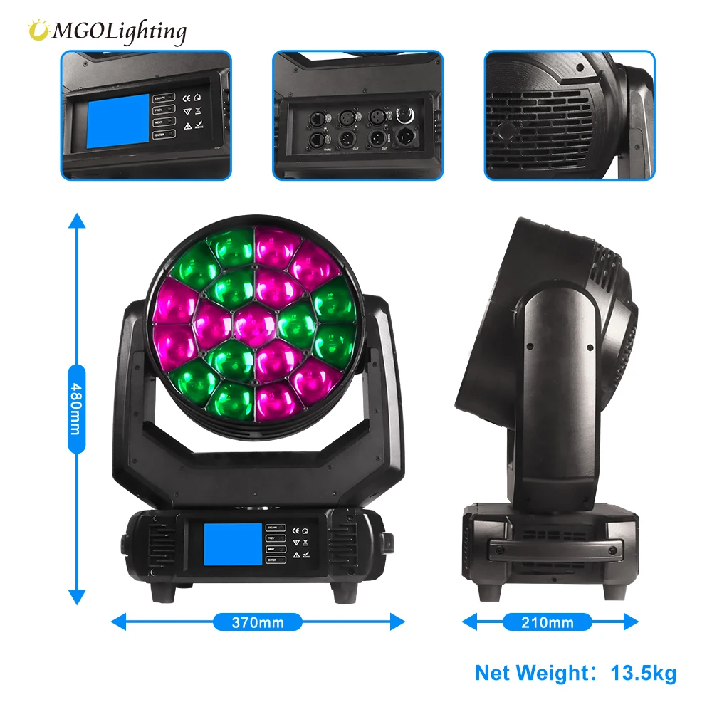 MGOLighting Bee Eye 1940 RGBW K15 R0be Spider Zoom Wash cabezal móvil para eventos equipo de iluminación de escenario profesional - imagen 2