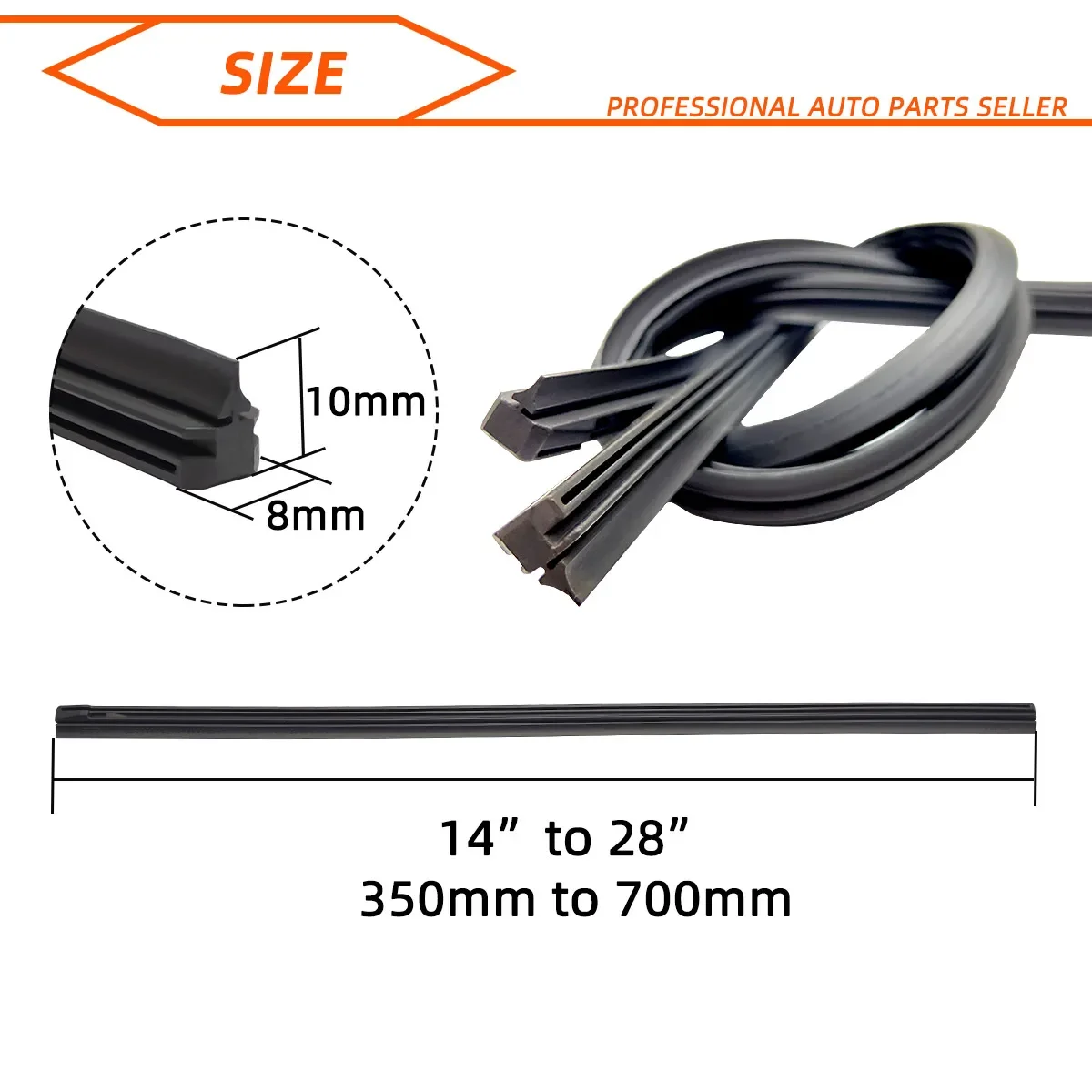 Tiras de goma repuesto para limpiaparabrisas inserción suave 35-70 cm - imagen 3