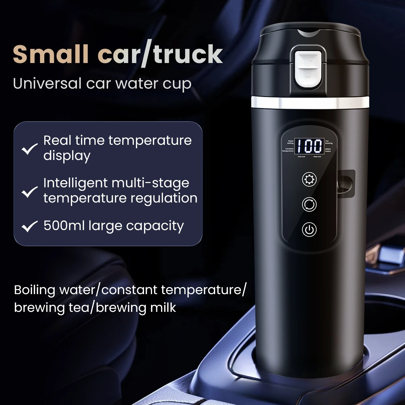 Taza calefactora universal para coche fabricada en acero inoxidable - imagen 2
