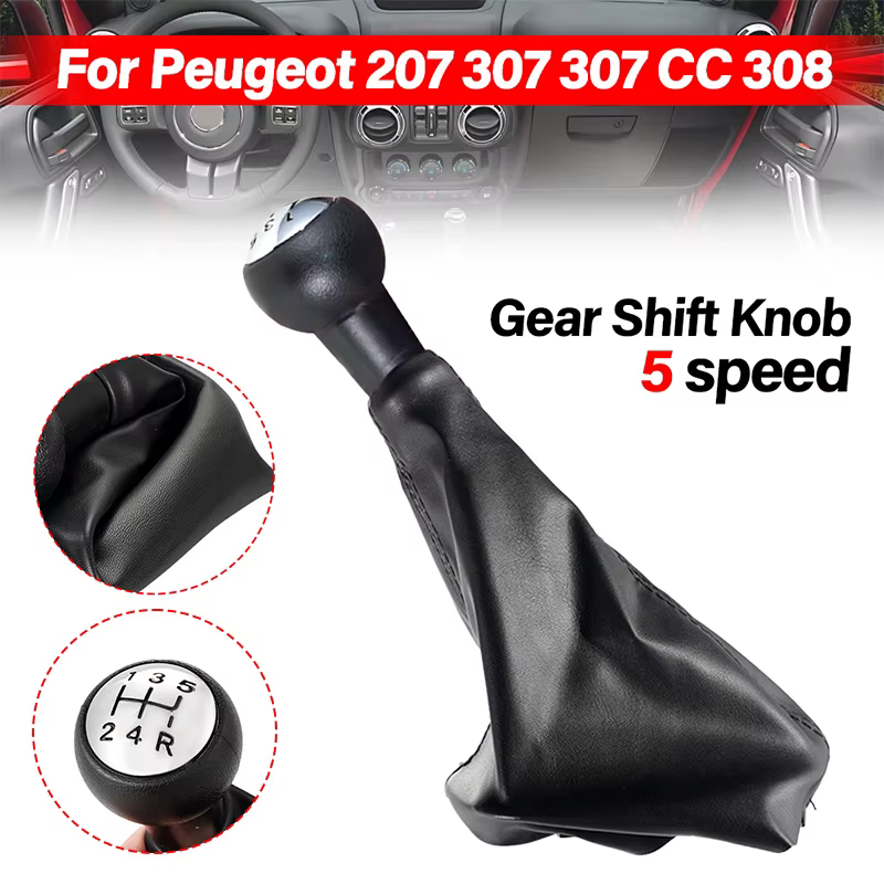 Funda de palanca de cambios de cuero Peugeot 207/307 CC/308/3008