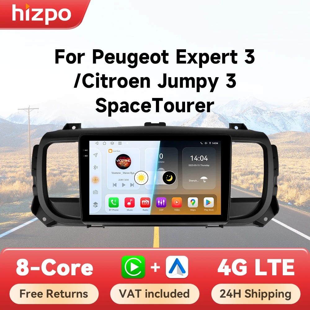 Autoradio CarPlay Android Auto Hizpo Peugeot Expert Jumpy SpaceTourer