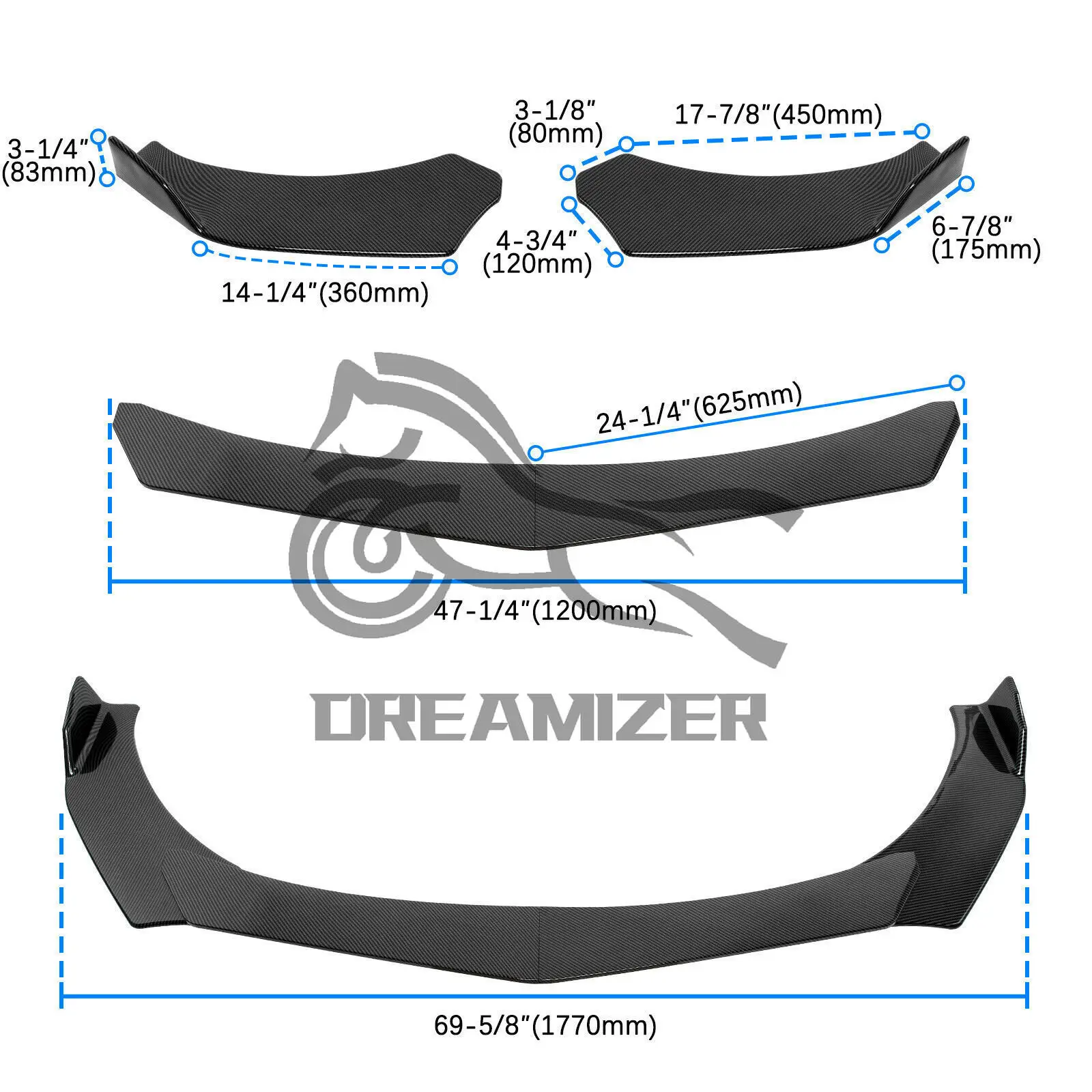 Labio delantero para Toyota Corolla Hatchback con canards - imagen 2