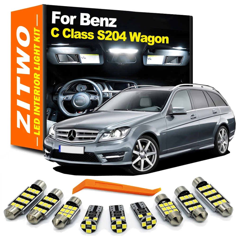 ZITWO 19 Uds bombilla Canbus LED Interior cúpula mapa puerta pie luz Kit para Mercedes Benz Clase C S204 Estate Wagon t-modelo 2008-2014