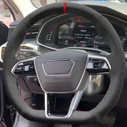 Audi Funda volante cuero gamuza cosida a mano - A6 A7 A8 S6 S7 S8
