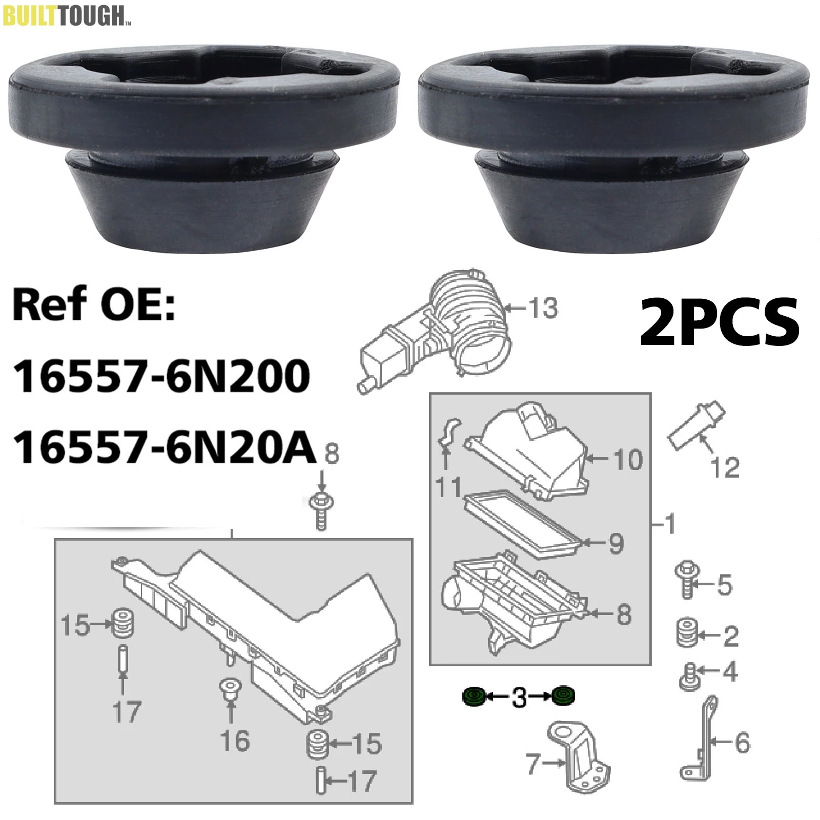 Caja Filtro Admisión Aire Nissan 16557-6N20A – Teana, Cube, Serena, Navara