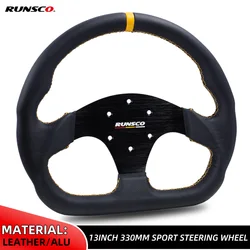 Volante deportivo de cuero 330 mm, PCD 70 mm para sim racing