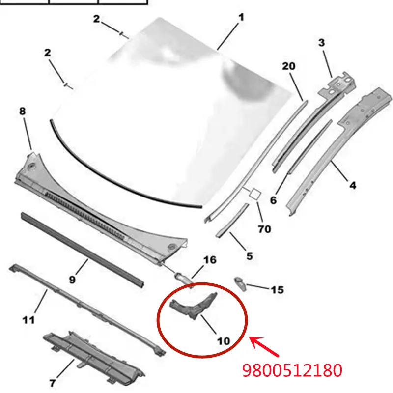 8251GY 8251GZ 9800512080 9800512180   Adecuado para Peugeot 3008 esponja de espuma para parabrisas esponja para colector de lluvia de espuma frontal - imagen 4