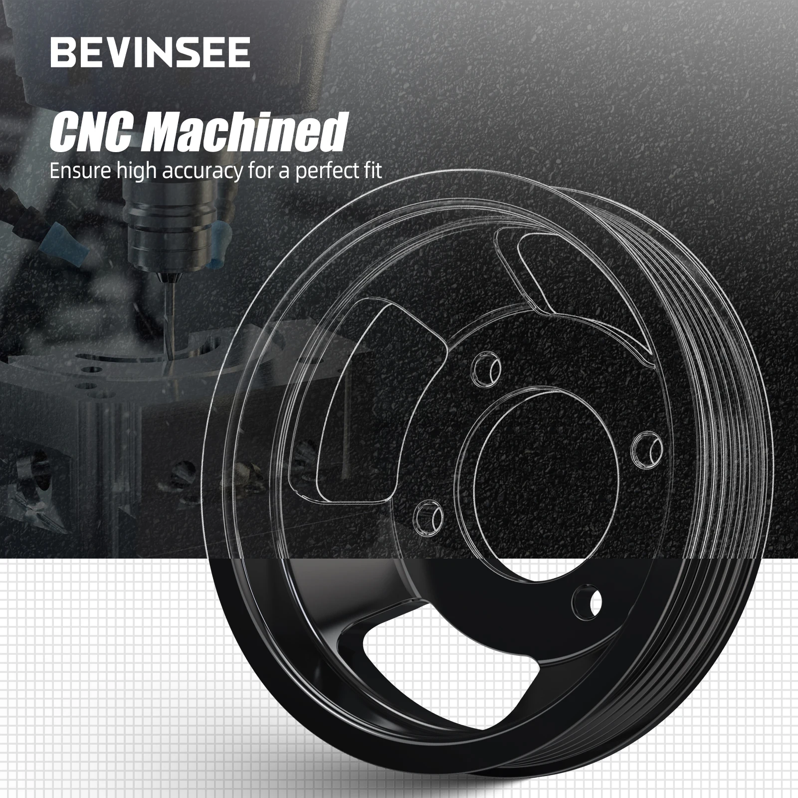 BEVINSEE Water Pump Pulley For BMW E46 E39 E60 E61 E38 E65 X3 E83 X5 E53 Z4 E85 E86 Z3 325i 330i 328i 525i 530i M52TU M54 Engine - imagen 5