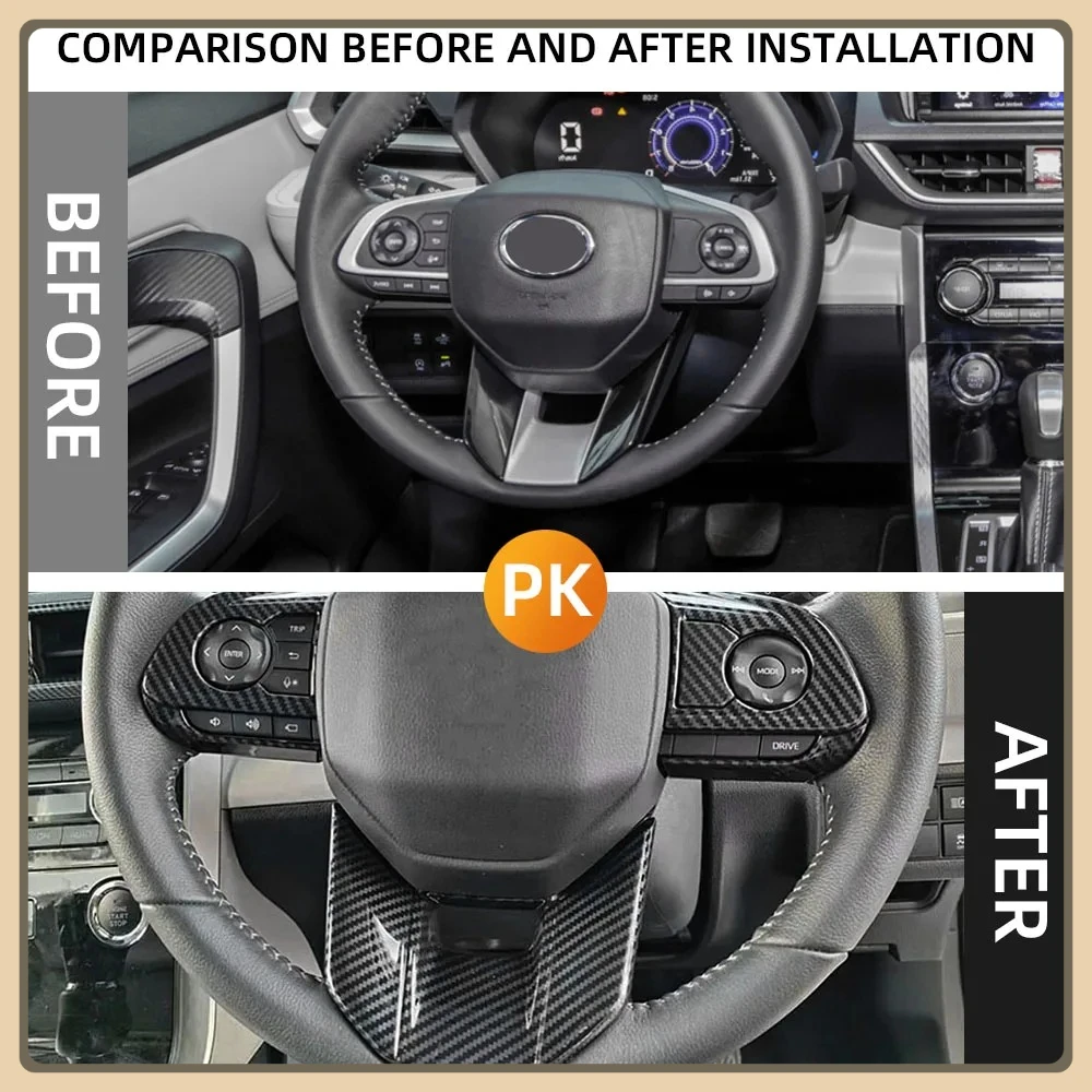 Botón volante ABS fibra carbono lentejuelas – Toyota Veloz 2022-2024 - imagen 3