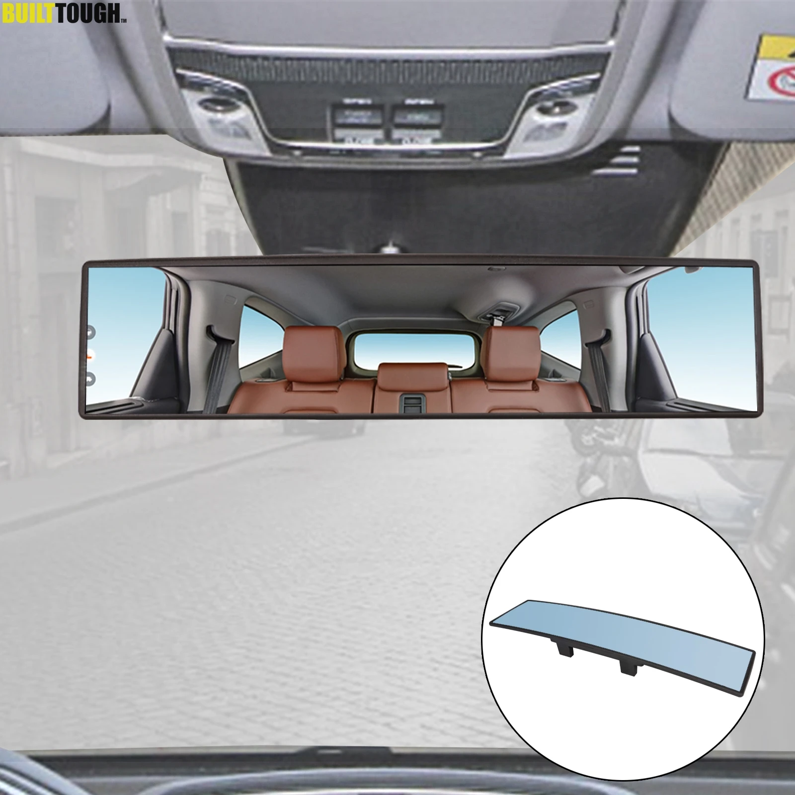 Espejo retrovisor interior universal azul antideslumbrante gran angular