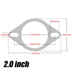 Silenciador de escape de acero inoxidable 52 mm con brida soldable
