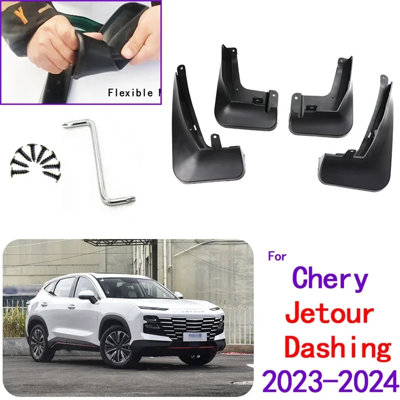 Para Chery Jetour Dashing 2023 2024 guardabarros 4x guardabarros moldeados para coche guardabarros delanteros y traseros estilo