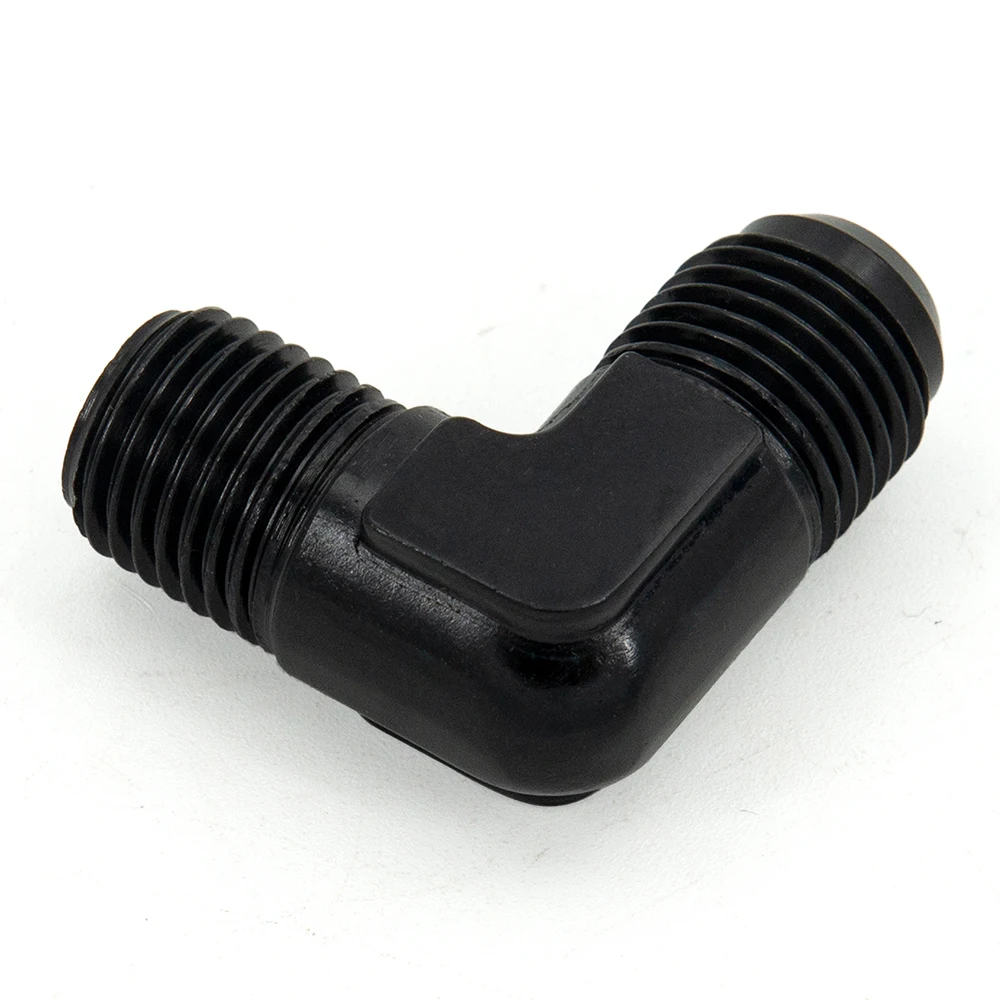 Adaptador aluminio racor manguera aceite 90° AN6 AN8 NPT - imagen 2
