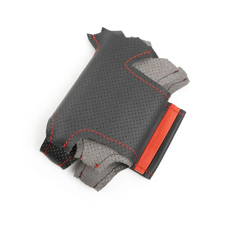 Línea negra-roja con tira roja cubierta de cuero para volante de coche para Lexus RX330 RX400h RX400 2004-2007 Toyota Corolla Verso Camry - imagen 2