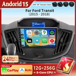 Autorradio Android 15 con GPS y Bluetooth para Ford Transit 2015-2018