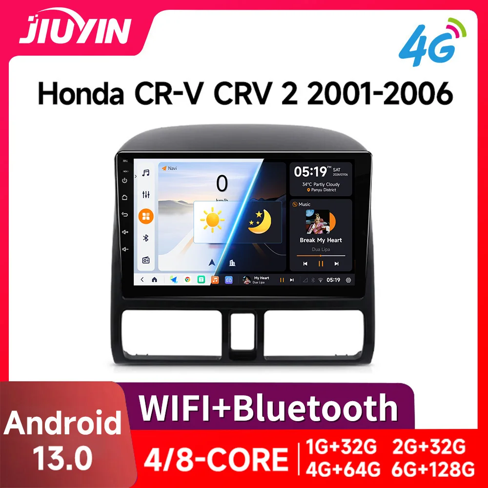Radio Android 13 2DIN con CarPlay y GPS para Honda CR-V III 2007-2011