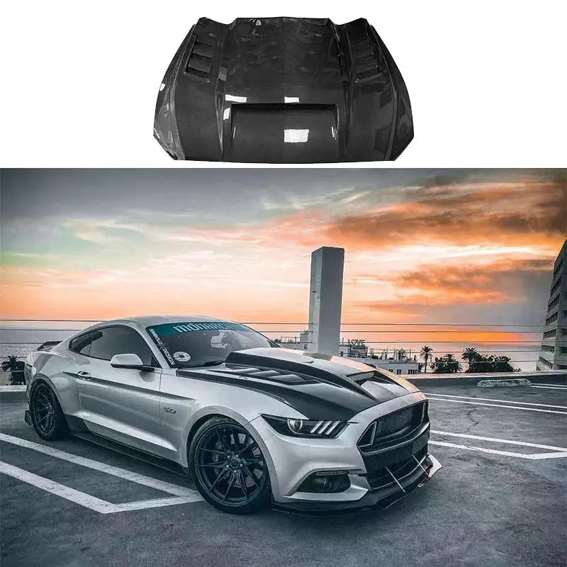Rejillas ventilacion capo fibra carbono Ford Mustang 2015-2017 - imagen 4
