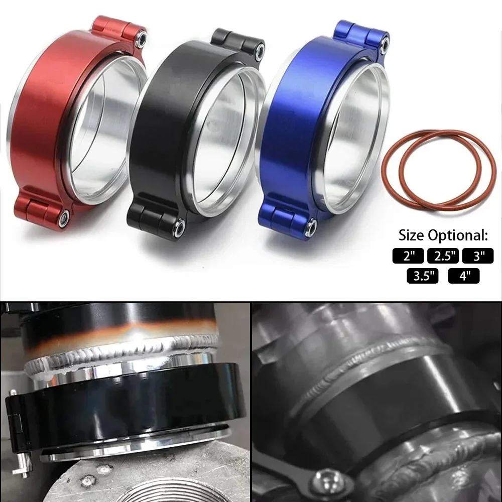 Abrazadera en V reforzada de aluminio para escape turbo con brida - imagen 2