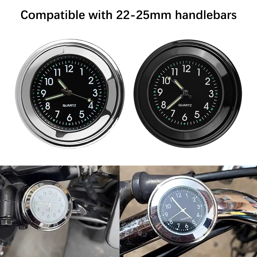 Reloj con termómetro para manillar de moto 22-25 mm, impermeable - imagen 2
