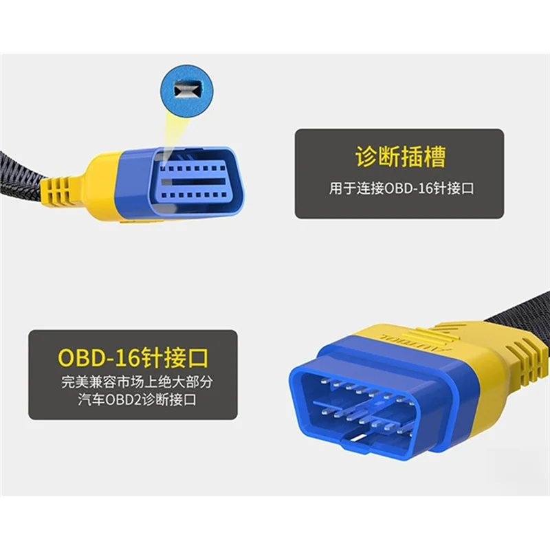 Cable extensión OBD2 cuello de cisne 16 pines – adaptador OBDII universal - imagen 3