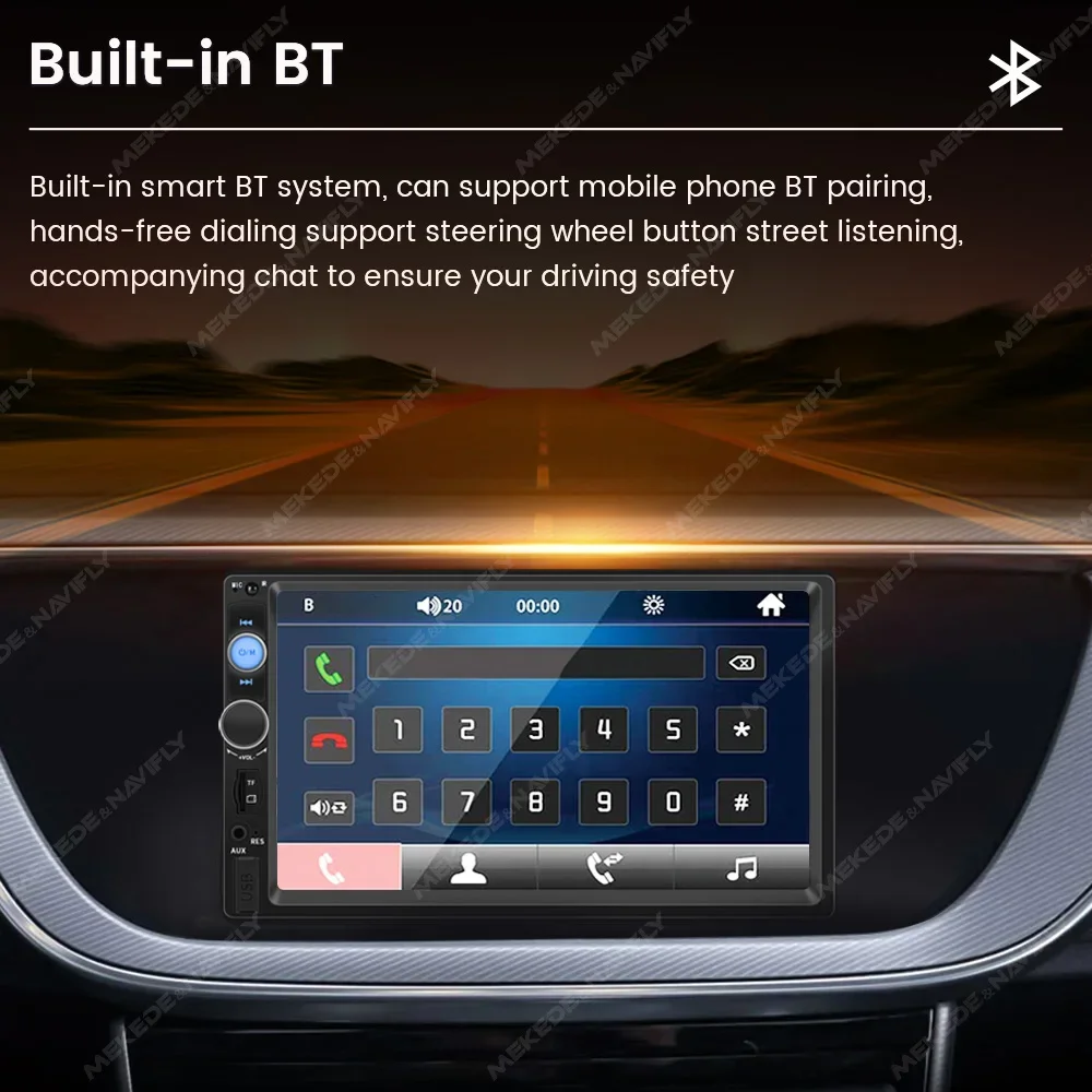 Radio multimedia MEKEDE 1 DIN con pantalla táctil de 7 pulgadas y Bluetooth - imagen 5