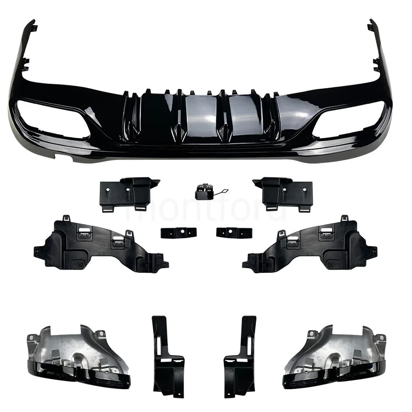Difusor trasero estilo C63 AMG para Mercedes-Benz Clase C W206